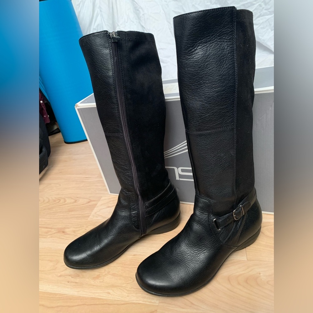 Dansko Boots, Francesca Milled Nappa Black, size 38